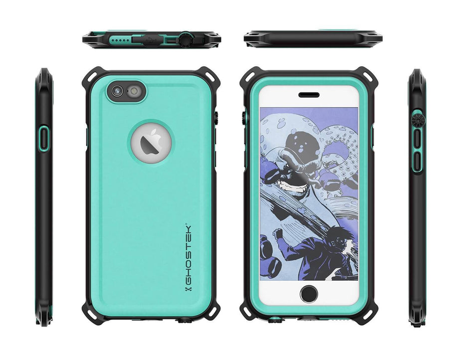 iPhone 6S/6 Waterproof Case, Ghostek® Nautical Teal Series| Underwater | Aluminum Frame | Ultra Fit (Color in image: Black)