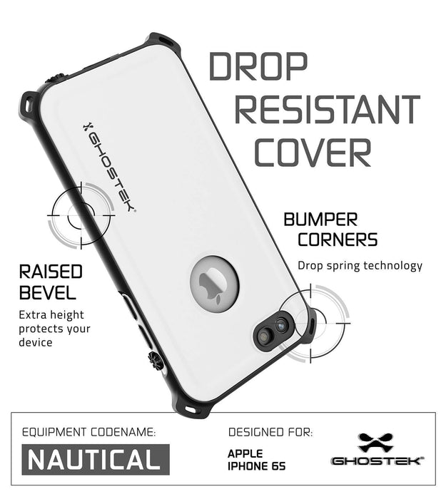 iPhone 6S/6 Waterproof Case, Ghostek® Nautical White Series| Underwater | Aluminum Frame | Ultra Fit (Color in image: Purple)