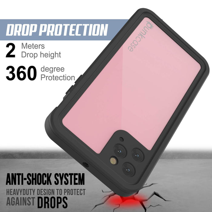 iPhone 11 Pro Waterproof IP68 Case, Punkcase [Pink] [StudStar Series] [Slim Fit] [Dirtproof] (Color in image: black)
