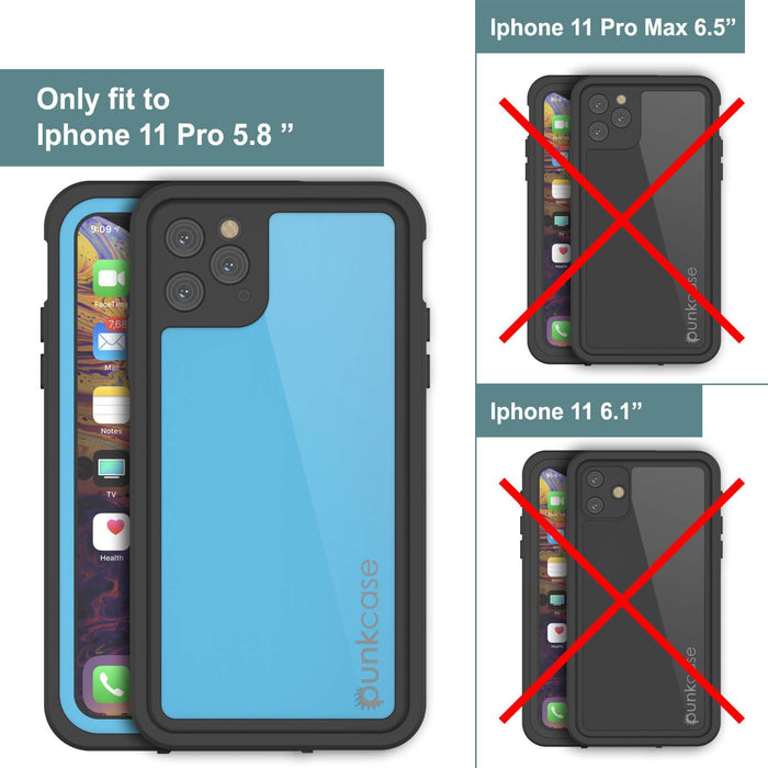 iPhone 11 Pro Max Waterproof IP68 Case, Punkcase [Light blue] [StudStar Series] [Slim Fit] [Dirtproof] (Color in image: purple)