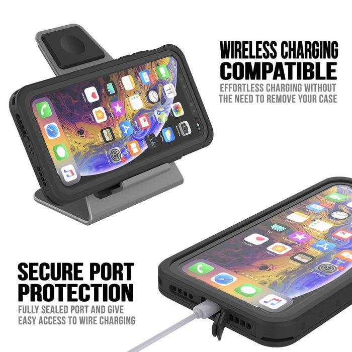 iPhone 11 Pro Max Waterproof IP68 Case, Punkcase [Clear] [StudStar Series] [Slim Fit] [Dirtproof] (Color in image: teal)