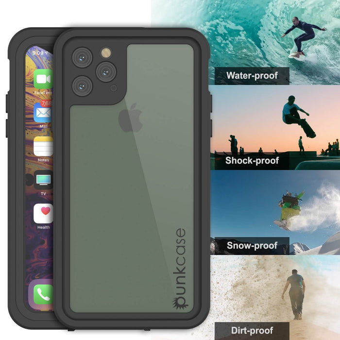 iPhone 11 Pro Max Waterproof IP68 Case, Punkcase [Clear] [StudStar Series] [Slim Fit] [Dirtproof] (Color in image: light blue)