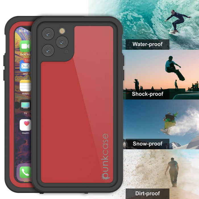 iPhone 11 Pro Waterproof IP68 Case, Punkcase [Red] [StudStar Series] [Slim Fit] (Color in image: purple)