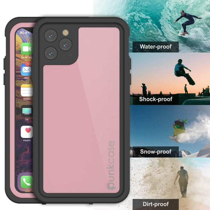 iPhone 11 Pro Waterproof IP68 Case, Punkcase [Pink] [StudStar Series] [Slim Fit] [Dirtproof] (Color in image: purple)