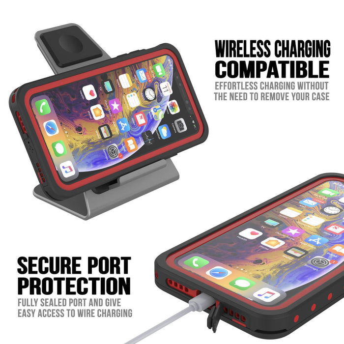 iPhone 11 Pro Waterproof IP68 Case, Punkcase [Red] [StudStar Series] [Slim Fit] (Color in image: teal)