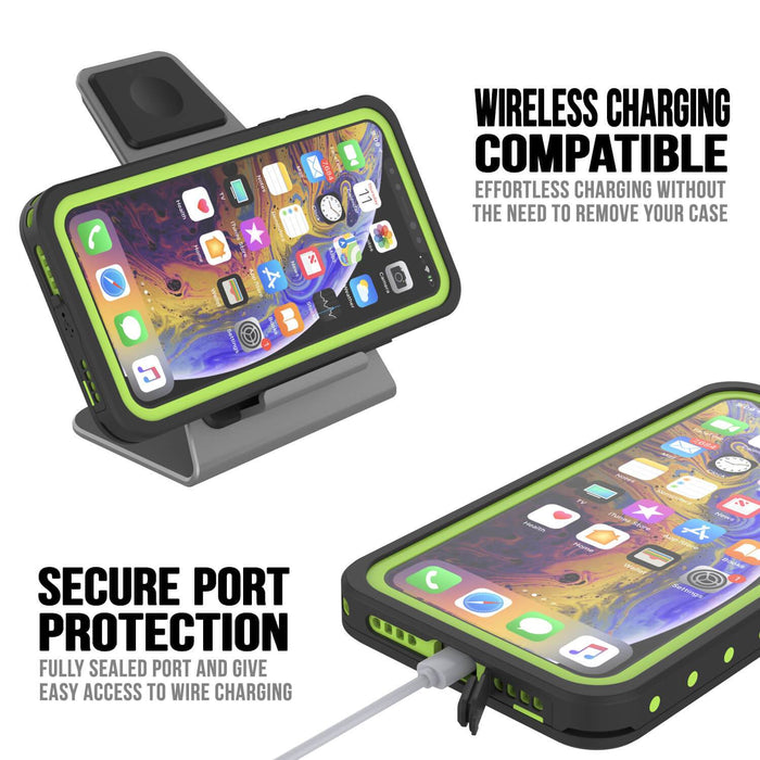 iPhone 11 Pro Max Waterproof IP68 Case, Punkcase [Light green] [StudStar Series] [Slim Fit] [Dirtproof] (Color in image: white)