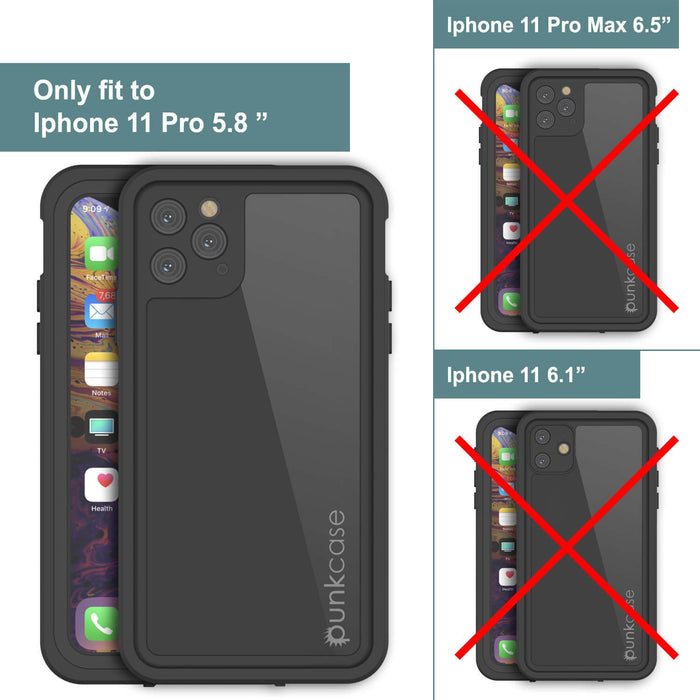 iPhone 11 Pro Waterproof IP68 Case, Punkcase [Black] [StudStar Series] [Slim Fit] (Color in image: teal)
