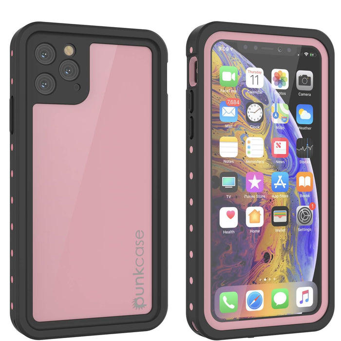 iPhone 11 Pro Waterproof IP68 Case, Punkcase [Pink] [StudStar Series] [Slim Fit] [Dirtproof] (Color in image: pink)