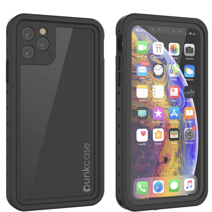 iPhone 11 Pro Waterproof IP68 Case, Punkcase [Black] [StudStar Series] [Slim Fit] (Color in image: black)