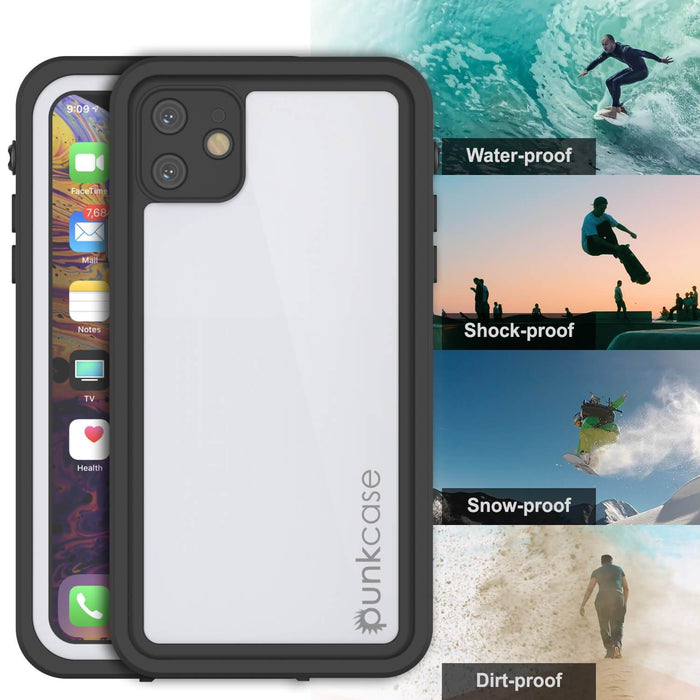 iPhone 11 Waterproof IP68 Case, Punkcase [White] [StudStar Series] [Slim Fit] [Dirtproof] (Color in image: red)