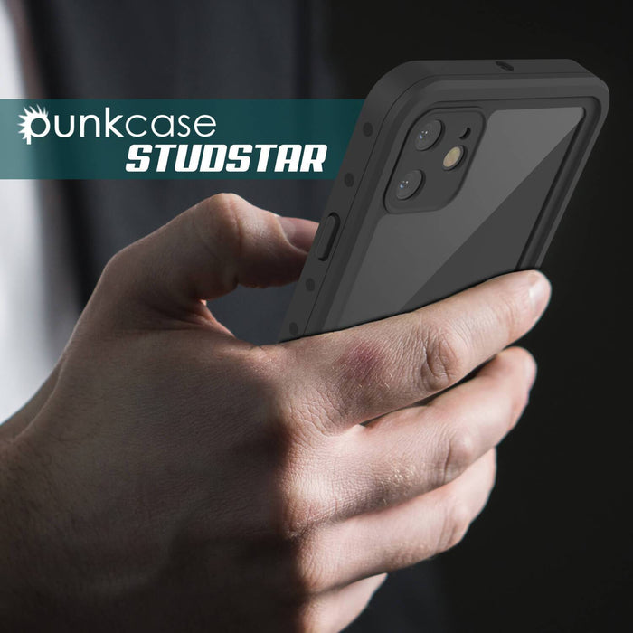 iPhone 11 Waterproof IP68 Case, Punkcase [Clear] [StudStar Series] [Slim Fit] [Dirtproof] (Color in image: black)