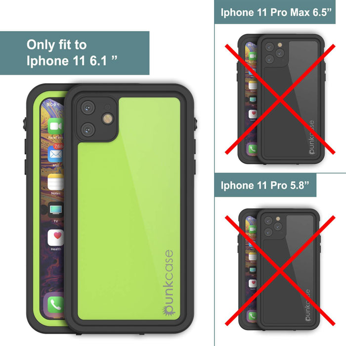 iPhone 11 Waterproof IP68 Case, Punkcase [Light green] [StudStar Series] [Slim Fit] [Dirtproof] (Color in image: white)