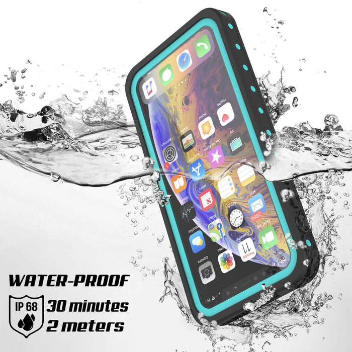 iPhone 11 Waterproof IP68 Case, Punkcase [Teal] [StudStar Series] [Slim Fit] (Color in image: red)
