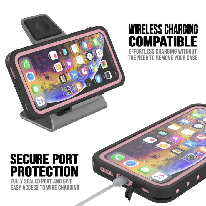 iPhone 11 Waterproof IP68 Case, Punkcase [Pink] [StudStar Series] [Slim Fit] [Dirtproof] (Color in image: white)