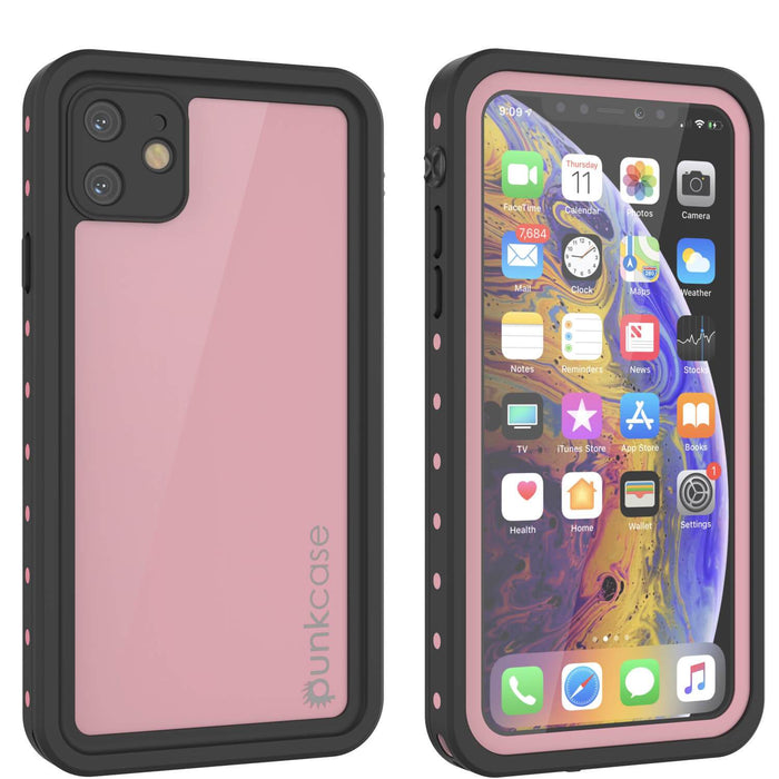 iPhone 11 Waterproof IP68 Case, Punkcase [Pink] [StudStar Series] [Slim Fit] [Dirtproof] (Color in image: pink)