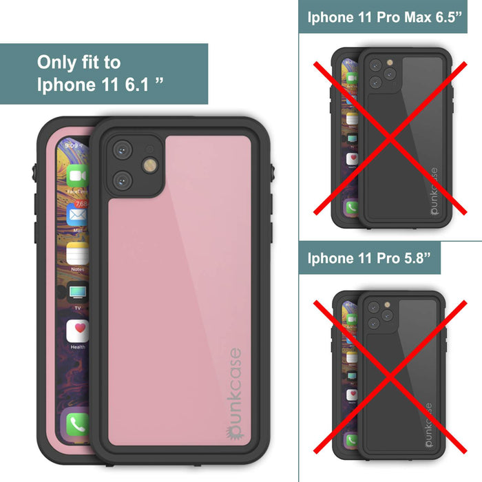 iPhone 11 Waterproof IP68 Case, Punkcase [Pink] [StudStar Series] [Slim Fit] [Dirtproof] (Color in image: red)