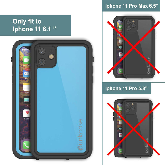 iPhone 11 Waterproof IP68 Case, Punkcase [Light blue] [StudStar Series] [Slim Fit] [Dirtproof] (Color in image: purple)