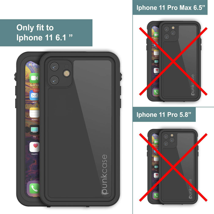 iPhone 11 Waterproof IP68 Case, Punkcase [Clear] [StudStar Series] [Slim Fit] [Dirtproof] (Color in image: pink)