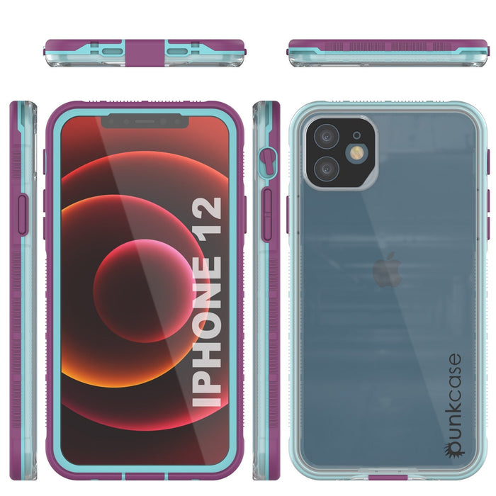 Punkcase iPhone 13 Waterproof Case [Aqua Series] Armor Cover [Clear Blue] [Clear Back] (Color in image: Clear Teal)