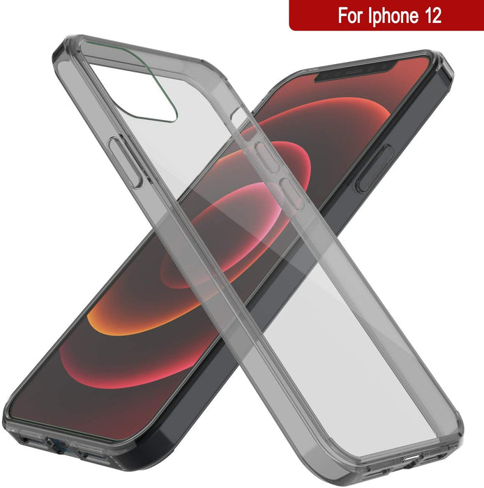 iPhone 12 Case Punkcase® LUCID 2.0 Crystal Black Series w/ PUNK SHIELD Screen Protector | Ultra Fit (Color in image: clear)