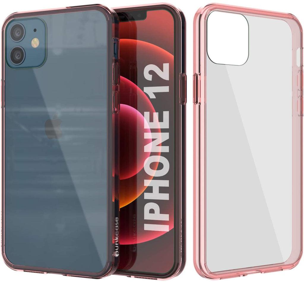 iPhone 12 Case Punkcase® LUCID 2.0 Crystal Pink Series w/ PUNK SHIELD Screen Protector | Ultra Fit (Color in image: crystal pink)