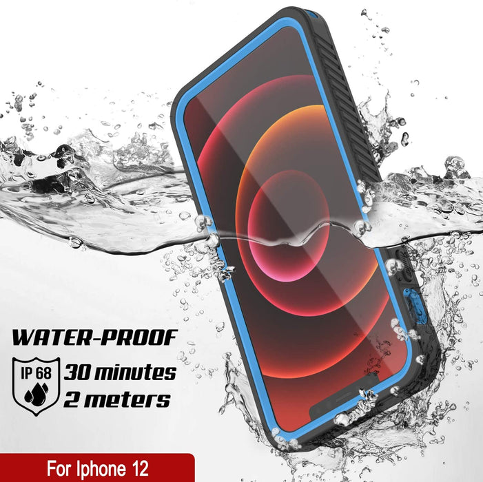 iPhone 12  Waterproof Case, Punkcase [Extreme Series] Armor Cover W/ Built In Screen Protector [Light Blue] (Color in image: Light Green)