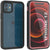 iPhone 12  Waterproof Case, Punkcase [Extreme Series] Armor Cover W/ Built In Screen Protector [Pink] (Color in image: Red)