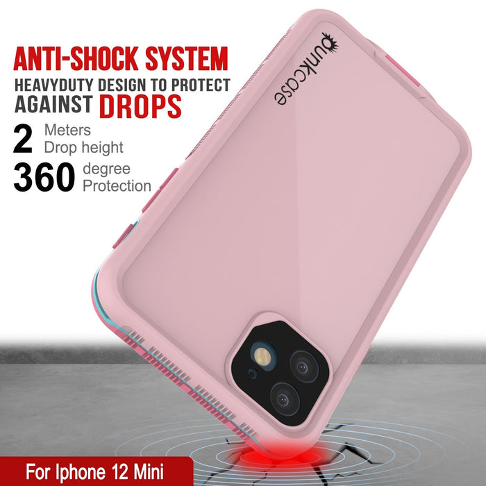 ANTI-SHOCK SYSTEM 43 HEAVYDUTY DESIGN TO PROTECT hey AGAINST DROPS Meters Drop height 36 Preecton y For Iphone 12 Mini (Color in image: Black)