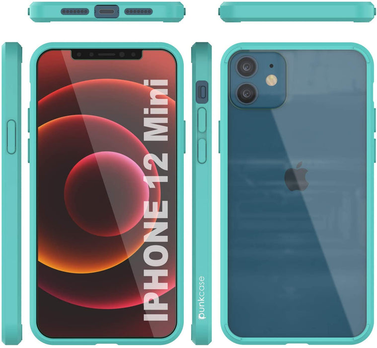 iPhone 12 Mini Case Punkcase® LUCID 2.0 Teal Series w/ PUNK SHIELD Screen Protector | Ultra Fit (Color in image: light blue)