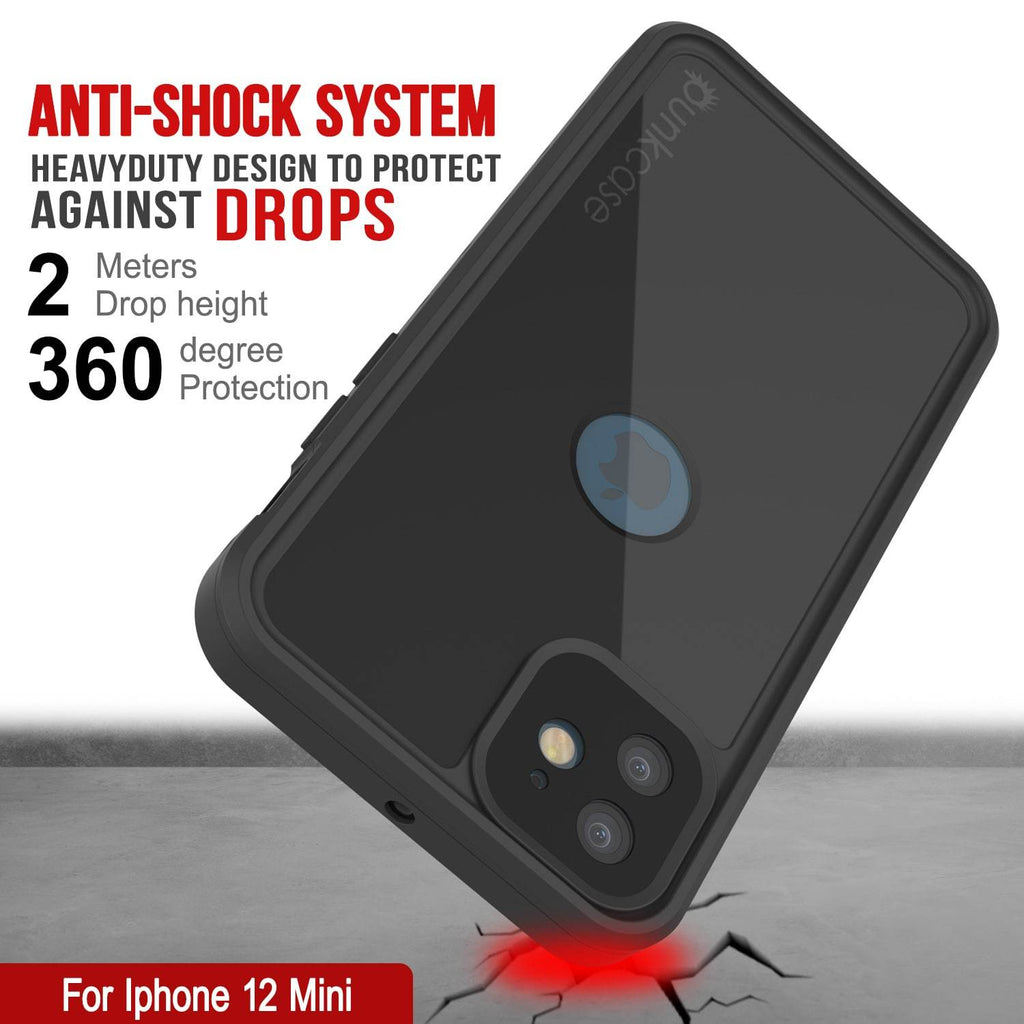 iPhone 12 Mini Waterproof IP68 Case, Punkcase [Black] [StudStar Series] [Slim Fit] (Color in image: Teal)
