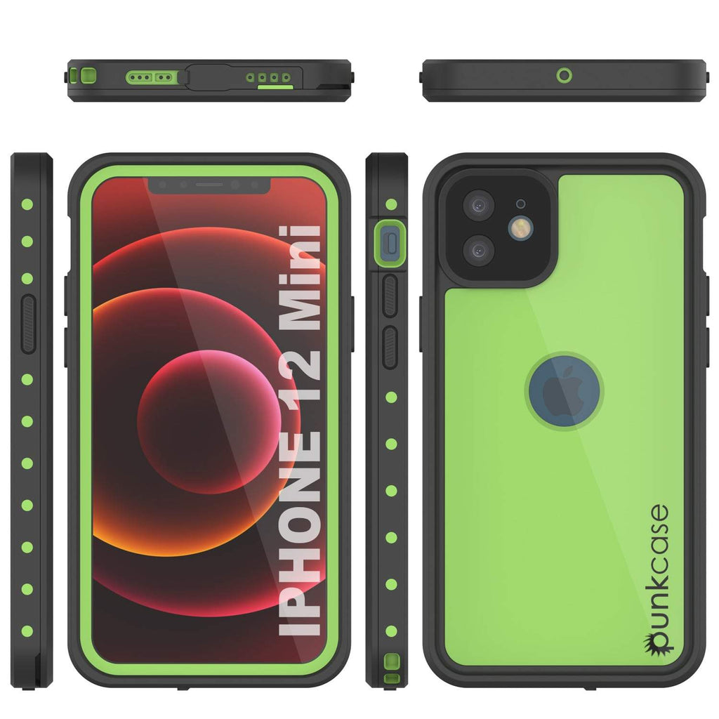 iPhone 12 Mini Waterproof IP68 Case, Punkcase [Light green] [StudStar Series] [Slim Fit] [Dirtproof] (Color in image: White)