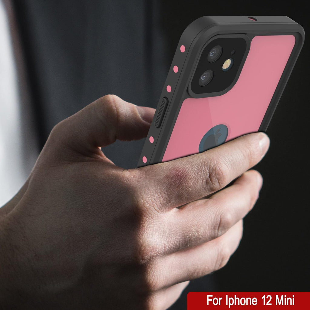 iPhone 12 Mini Waterproof IP68 Case, Punkcase [Pink] [StudStar Series] [Slim Fit] [Dirtproof] (Color in image: Light Green)