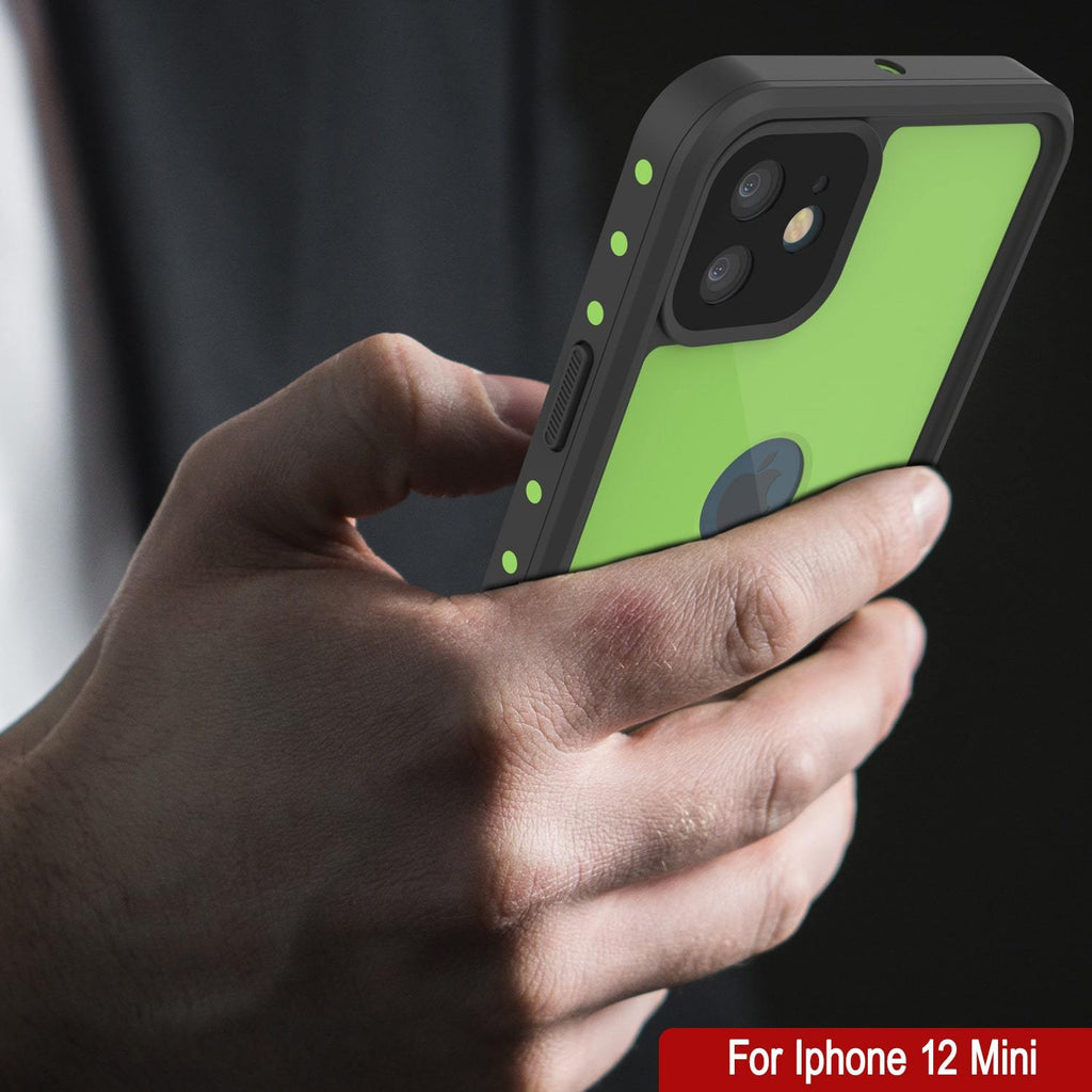 iPhone 12 Mini Waterproof IP68 Case, Punkcase [Light green] [StudStar Series] [Slim Fit] [Dirtproof] (Color in image: Teal)