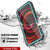iPhone 12 Mini Waterproof IP68 Case, Punkcase [Teal] [StudStar Series] [Slim Fit] (Color in image: Red)