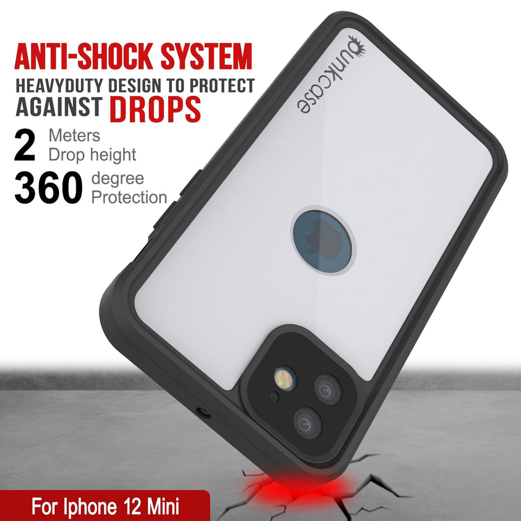 iPhone 12 Mini Waterproof IP68 Case, Punkcase [White] [StudStar Series] [Slim Fit] [Dirtproof] (Color in image: Teal)