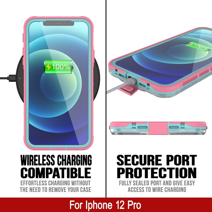 WIRELESS CHARGING SECURE PORT COMPATIBLE PROTECTION EFFORTLESS CHARGING WITHOUT FULLY SEALED PORT AND GIVE EASY THE NEED TO REMOVE YOUR CASE ACCESS TO WIRE CHARGING For Iphone 12 Pro 