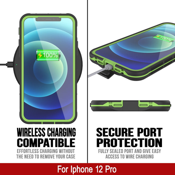 WIRELESS CHARGING COMPATIBLE EFFORTLESS CHARGING WITHOUT THE NEED TO REMOVE YOUR CASE SECURE PORT PROTECTION FULLY SEALED PORT AND GIVE EASY ACCESS TO WIRE CHARGING For Iphone 12 Pro 
