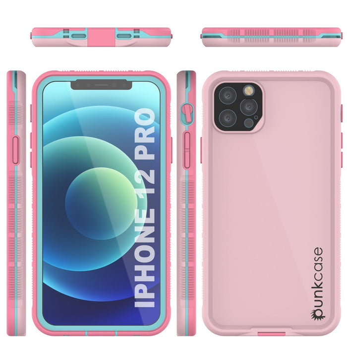 Punkcase iPhone 13 Pro Waterproof Case [Aqua Series] Armor Cover [Pink] (Color in image: Teal)