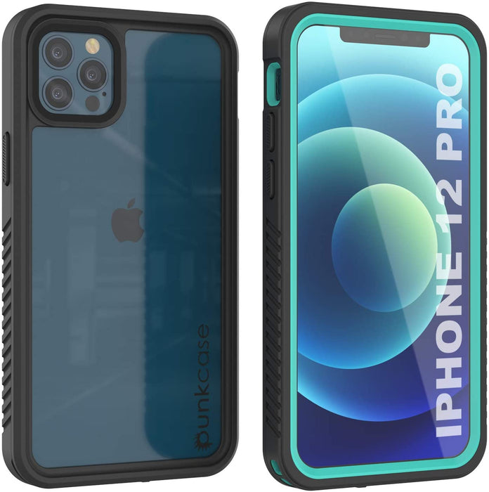 iPhone 12 Pro Waterproof Case, Punkcase [Extreme Series] Armor Cover W/ Built In Screen Protector [Teal] (Color in image: Teal)