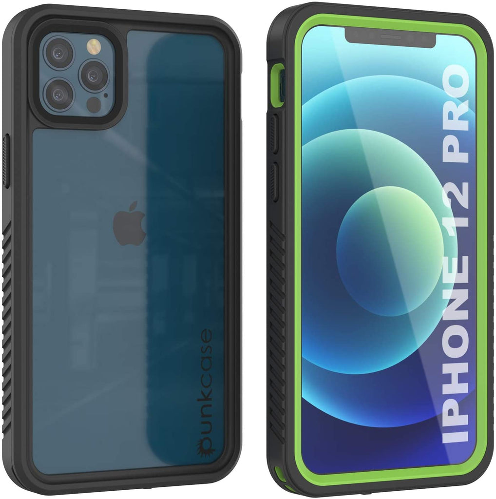 iPhone 12 Pro Waterproof Case, Punkcase [Extreme Series] Armor Cover W/ Built In Screen Protector [Light Green] (Color in image: Light Green)