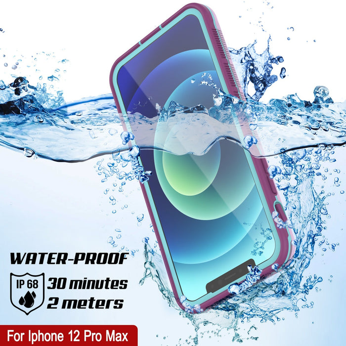 Punkcase iPhone 13 Pro Max Waterproof Case [Aqua Series] Armor Cover [Blue] (Color in image: Black)
