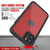 iPhone 12 Pro Max Waterproof IP68 Case, Punkcase [Red] [StudStar Series] [Slim Fit] (Color in image: Black)