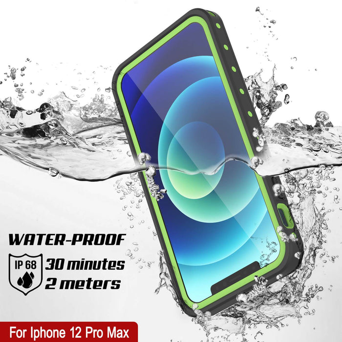 iPhone 12 Pro Max Waterproof IP68 Case, Punkcase [Light green] [StudStar Series] [Slim Fit] [Dirtproof] (Color in image: Purple)