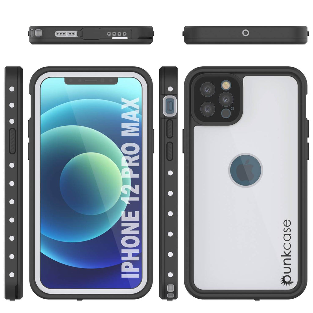 iPhone 12 Pro Max Waterproof IP68 Case, Punkcase [White] [StudStar Series] [Slim Fit] [Dirtproof] (Color in image: Pink)