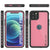 iPhone 12 Pro Waterproof IP68 Case, Punkcase [Pink] [StudStar Series] [Slim Fit] [Dirtproof] (Color in image: White)