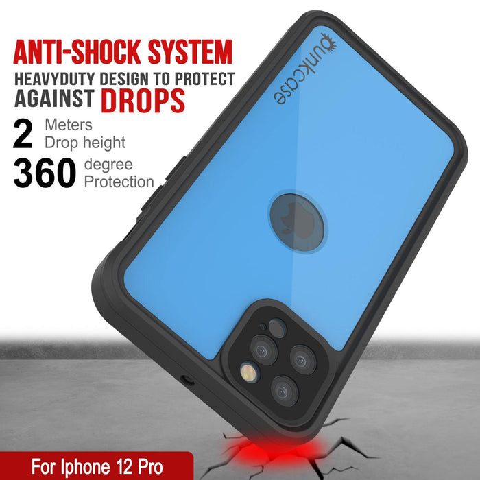iPhone 12 Pro Waterproof IP68 Case, Punkcase [Light blue] [StudStar Series] [Slim Fit] [Dirtproof] (Color in image: Purple)