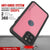 iPhone 12 Pro Waterproof IP68 Case, Punkcase [Pink] [StudStar Series] [Slim Fit] [Dirtproof] (Color in image: Red)