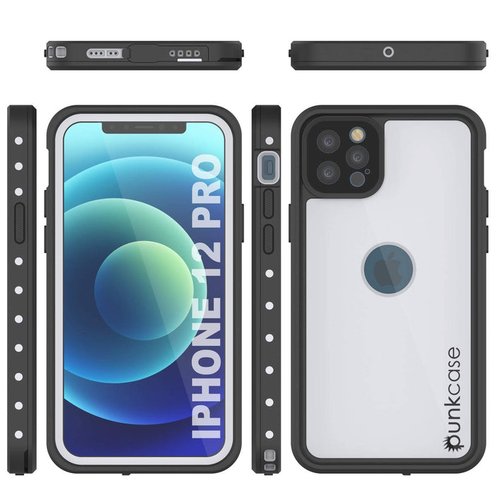 iPhone 12 Pro Waterproof IP68 Case, Punkcase [White] [StudStar Series] [Slim Fit] [Dirtproof] (Color in image: Pink)