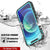iPhone 12 Pro Waterproof IP68 Case, Punkcase [Teal] [StudStar Series] [Slim Fit] (Color in image: Red)