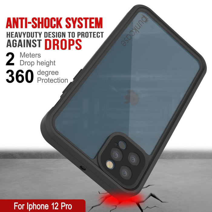 iPhone 12 Pro Waterproof IP68 Case, Punkcase [Clear] [StudStar Series] [Slim Fit] [Dirtproof] (Color in image: Pink)